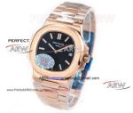 Perfect Replica OE Factory 5713 Patek Philippe Nautilus Black Dial Swiss Watches 
